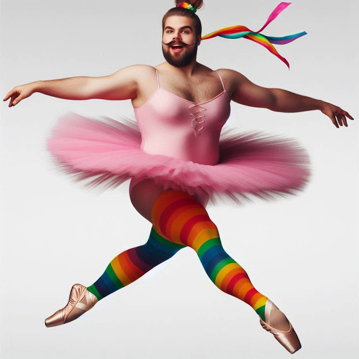 June Pride Month in a Pink Tutu in Whitley Bay