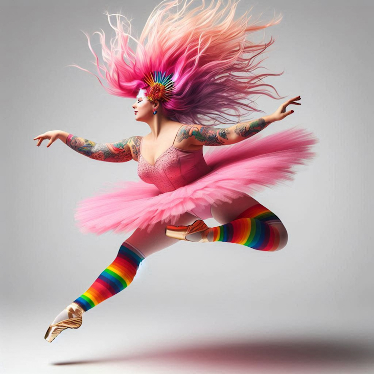 June Pride Month in a Pink Tutu in America