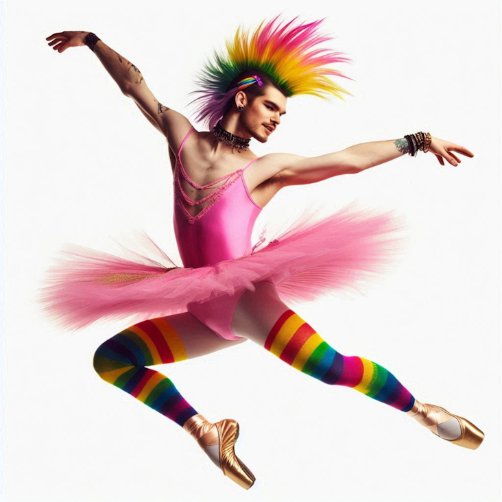 June Pride Month in a Pink Tutu in Blackpool