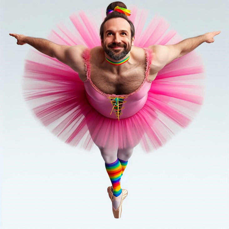 June Pride Month in a Pink Tutu in Weston-super-Mare