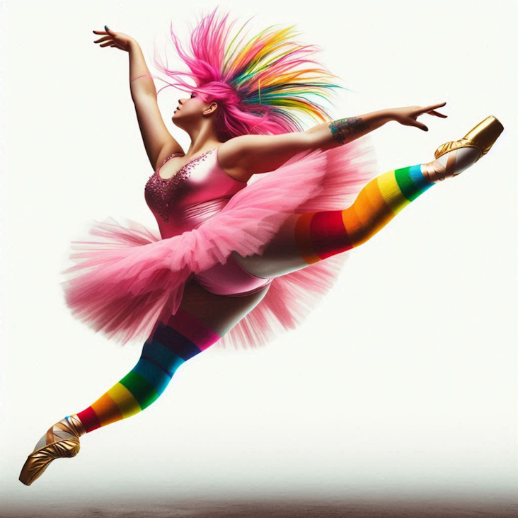 June Pride Month in a Pink Tutu in Blackpool