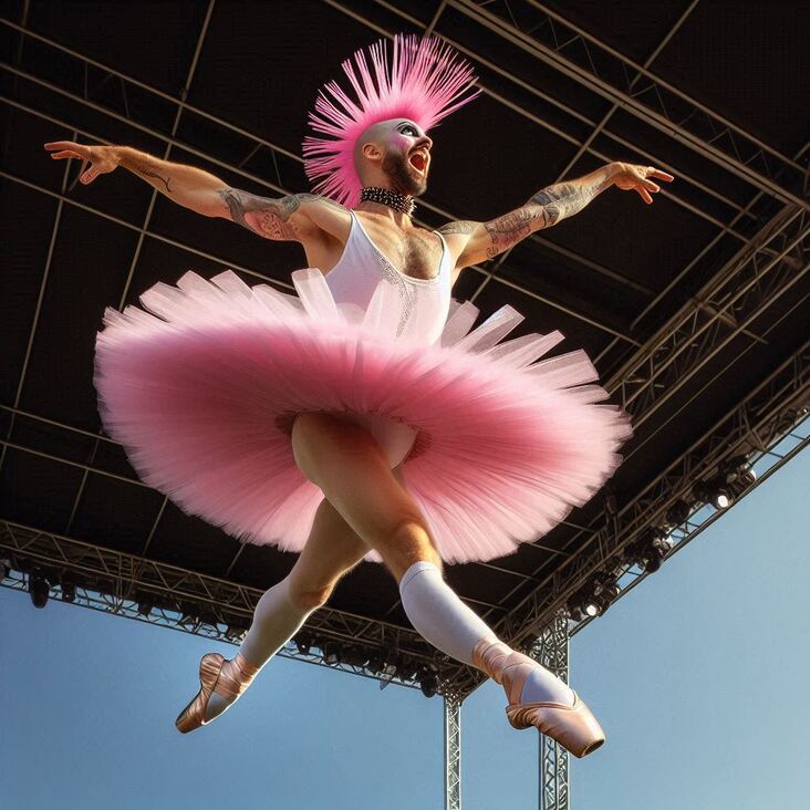 #TutuBlog 2001-12-04 in Cleethorpes with a red tutu.