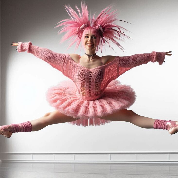 #TutuBlog 2008-06-11 in Frome with a bright pink leotard.