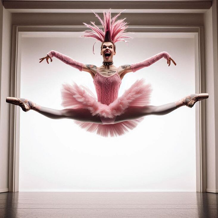 #TutuBlog 2003-11-21 in Edgware with a bright pink tutu.