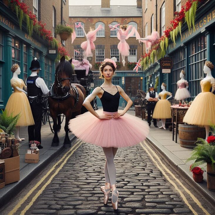 #TutuBlog 2013-10-11 in Edgware with a bright pink tutu.